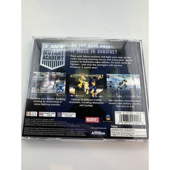 X-Men: Mutant Academy (Sony PlayStation 1, 2000) PS1 Complete CIB Tested - Picture 3 of 4